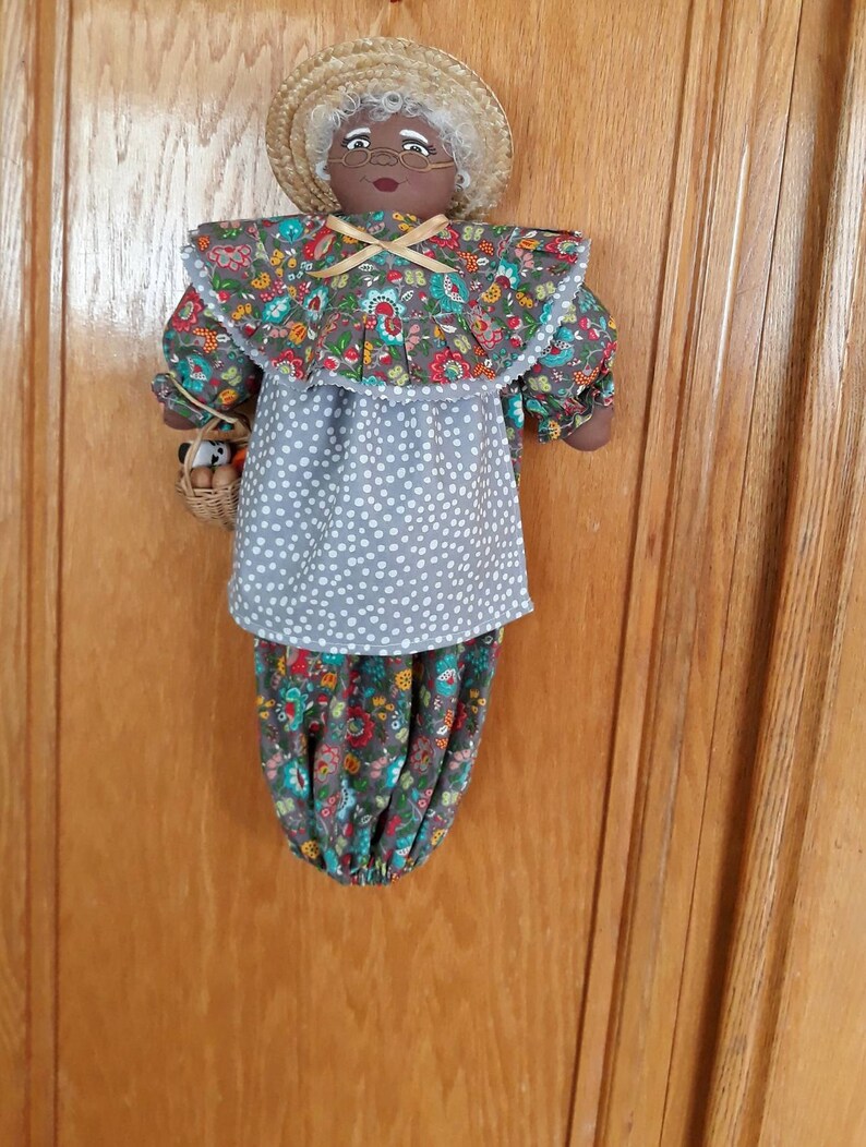 Plastic Bag Holder Doll Grocery Bag Dispenser Kitchen Decor Etsy