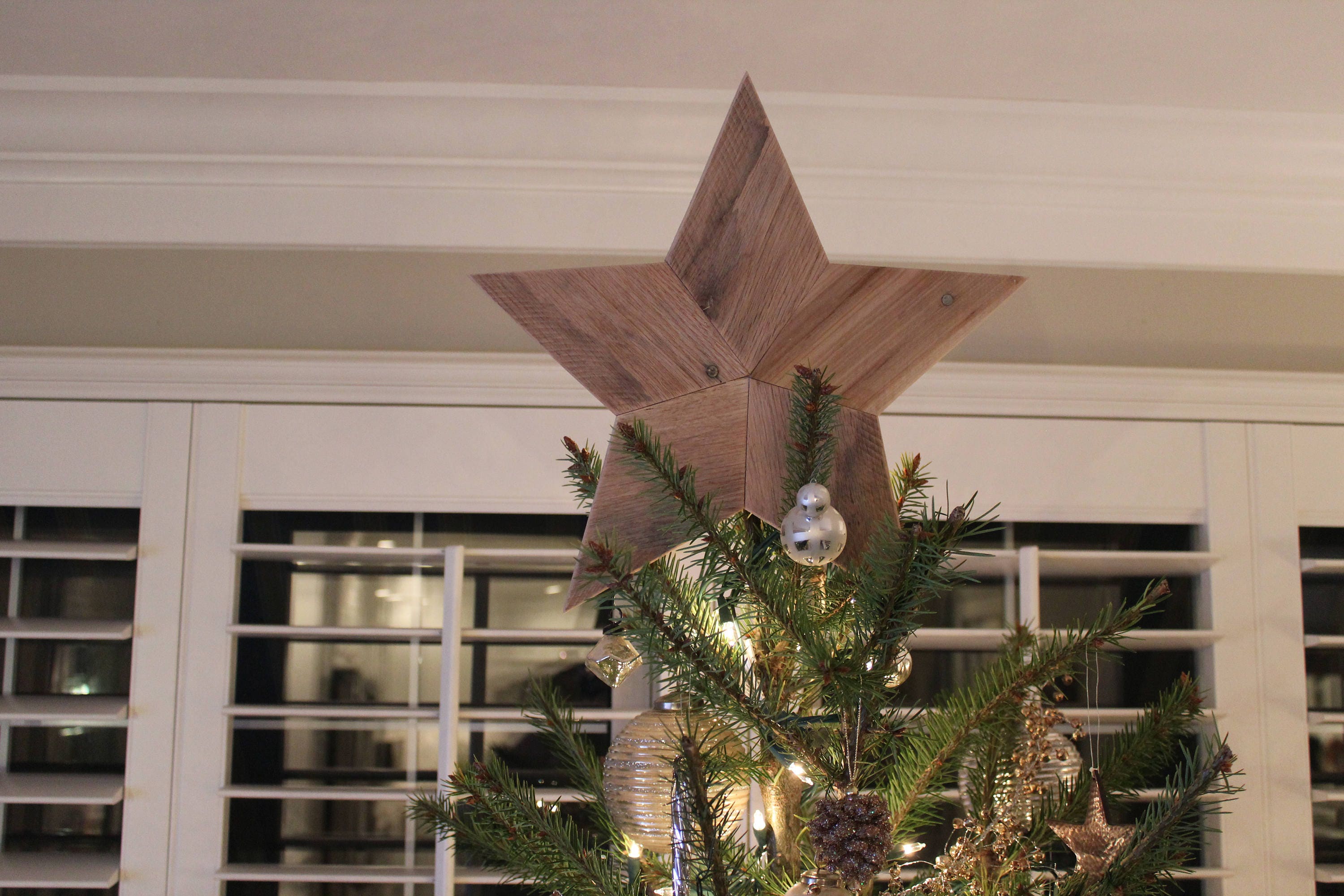 Christmas Tree Star Topper Rustic Reclaimed Wood Star Etsy