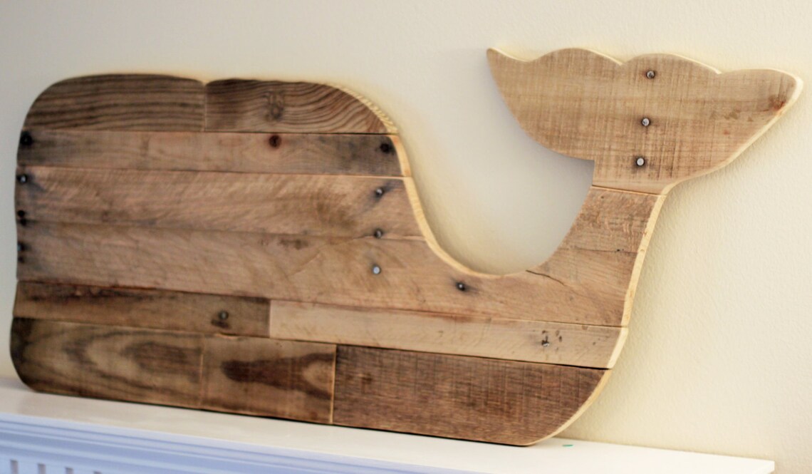 Extra Large Wooden Whale Wall Art Reclaimed Pallet Whale Etsy