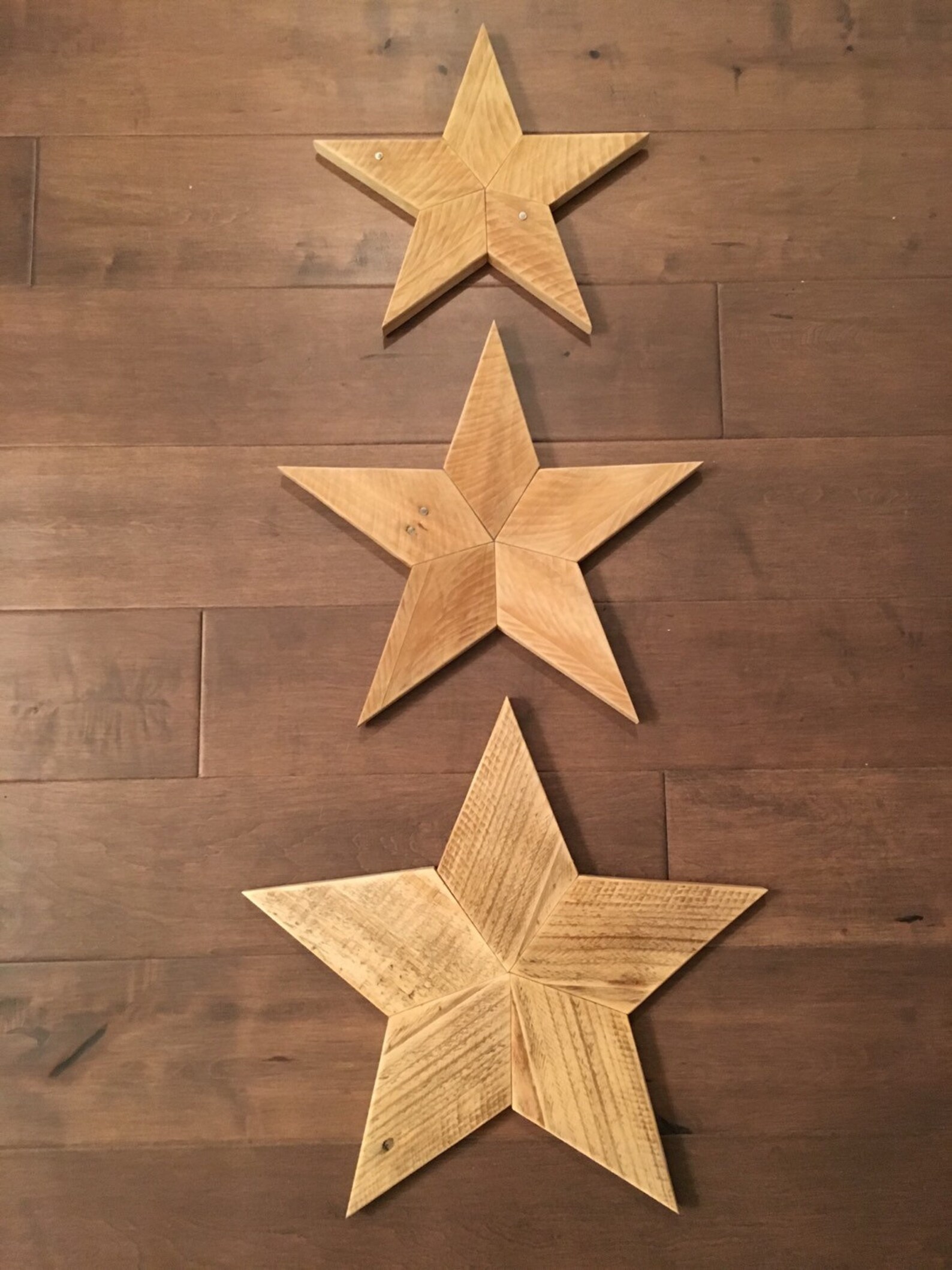 Set of 3 Reclaimed Wood Star Wooden Star Star Wall Art Etsy