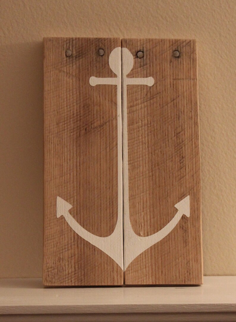 Anchor Pallet Sign Reclaimed Wood Anchor Wall Art Anchor Etsy