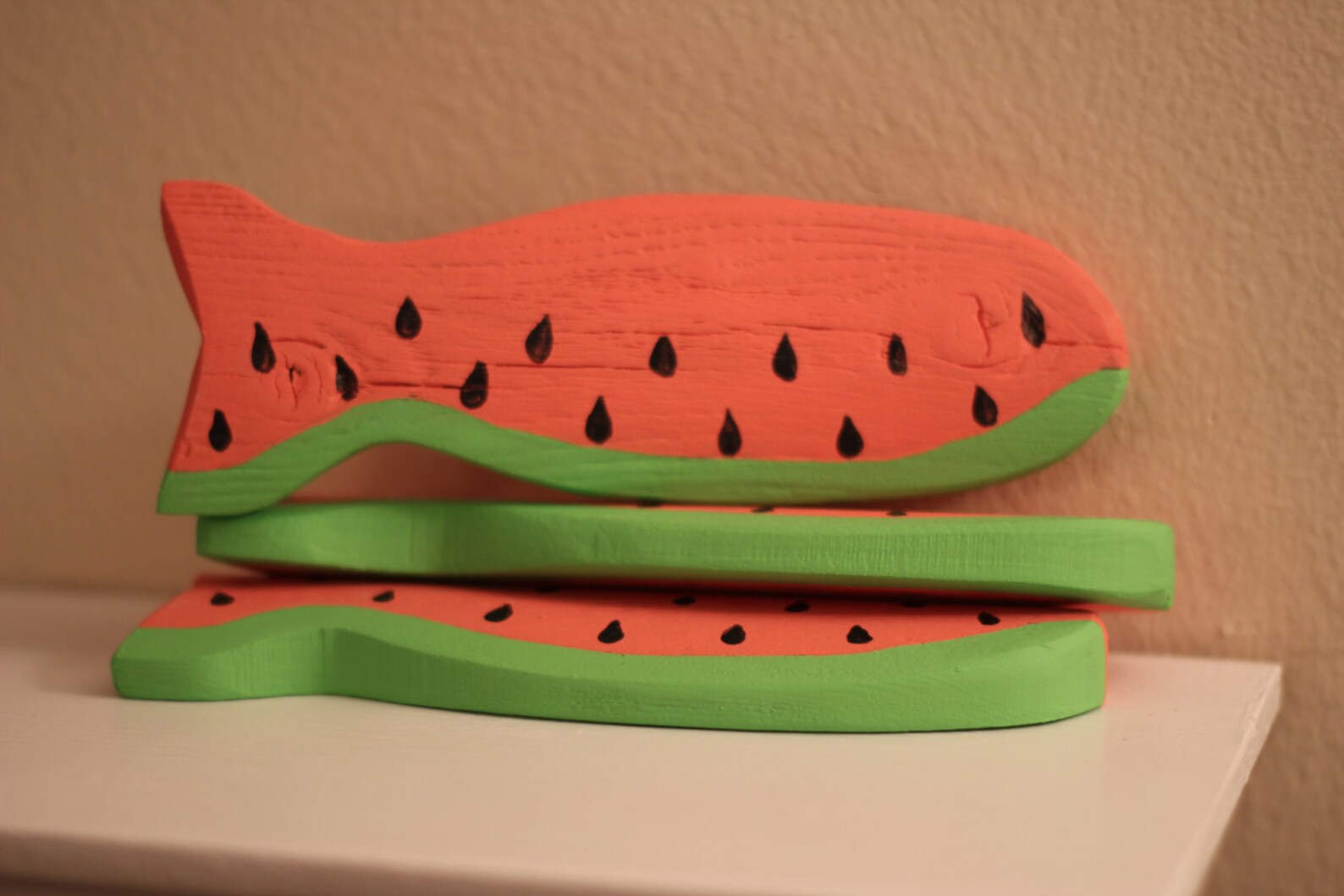 Set of 3 Picket Fish Watermelon Fish Summer All American Etsy