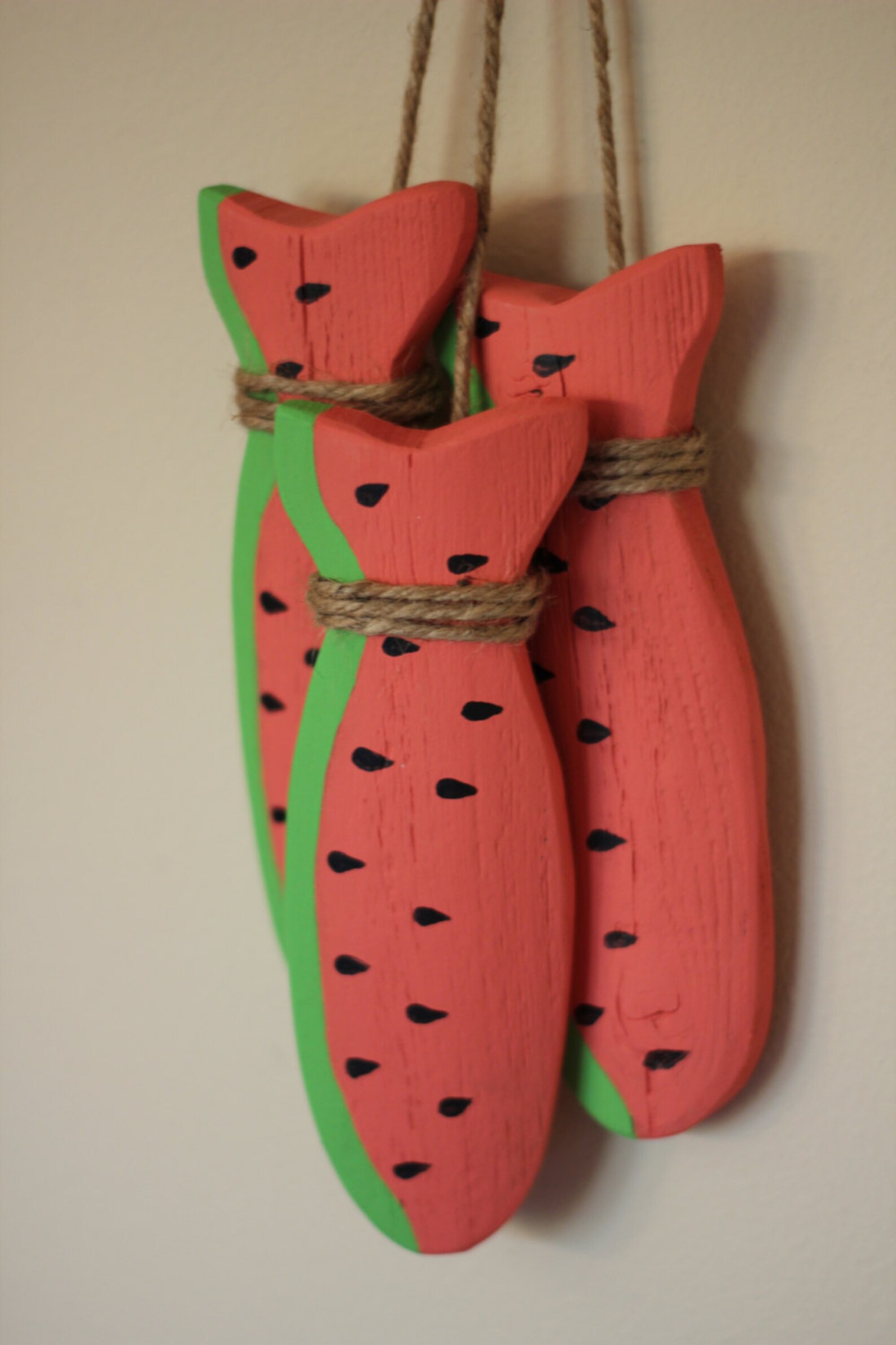 Set of 3 Picket Fish Watermelon Fish Summer All American Etsy
