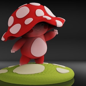 Sporeling Baby Mushroom Unpainted 3D Printed Miniature Figure