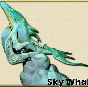 Sky Whale Unpainted 3D Printed Resin Figure