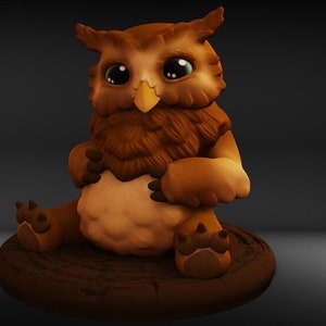 Owlbear Cub Unpainted 3D Printed Miniature