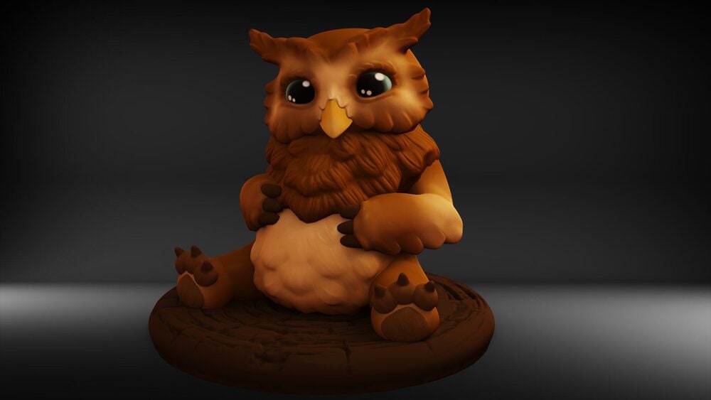Owlbear Cub Unpainted 3D Printed Miniature