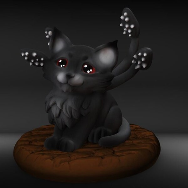 Displacer Beast Kitten Unpainted 3D Printed Miniature