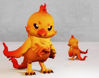 Phoenix Baby Chick Unpainted 3D Printed Miniature