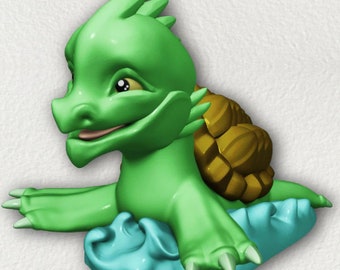 Dragon Turtle Hatchling Baby Unpainted 3D Printed Miniature