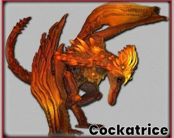 Cockatrice Unpainted 3D Printed Resin Figure