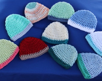 Bulk order 10 hats NICU Micro Preemie donations new baby family member Great price discount.Made to order.