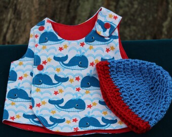 Nicu Preemie Reversible Shirt and Hat NICU hospital gown Nicu premie girl Premie Clothes Nicu donation Ready to ship