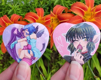 Tokyo Mew Mew Heart Tinplate Pinback Badges