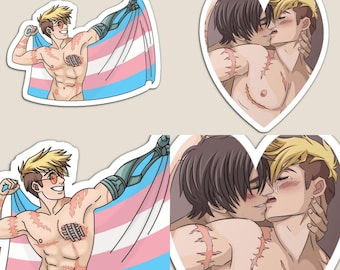 Trigun Trans Pride Vash Stempel Vinyl Aufkleber Set