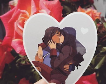 Yuri Couple Herz Sticker Korrasami