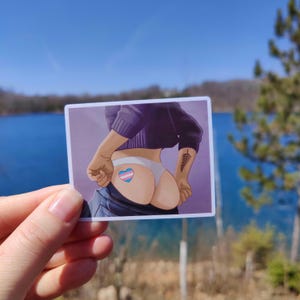 Kiss My Pride Trans Pride Square Vinyl Sticker