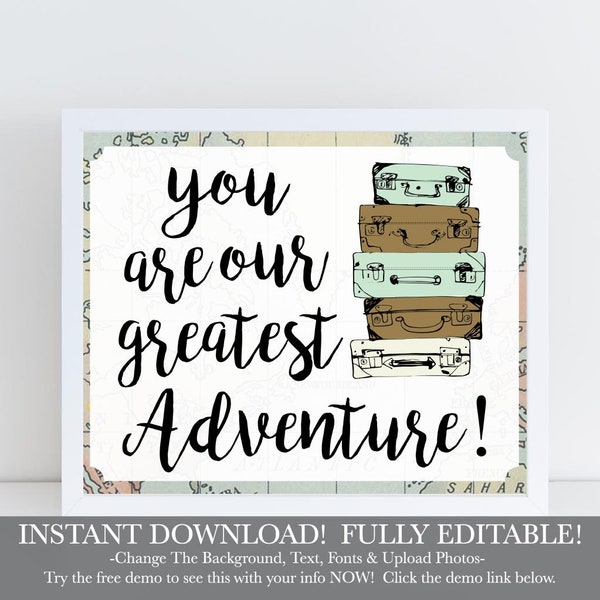 You Are Our Greatest Adventure Sign, Baby Shower Favors Girls, Favors Signs for Baby Shower, Baby Shower Favors for Women, Decoration