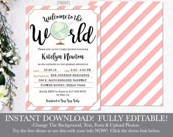 Invito per baby shower ragazza stampabile, Invito per baby shower, Invito per baby shower stampabile, Invito per baby shower ragazza