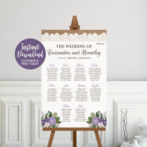 Segno grafico dei posti a sedere, grafico dei posti a sedere per matrimonio alfebatico, grafico dei posti a sedere Bat Mitzvah, modello di grafico dei posti a sedere stampabile, modello di grafico dei posti a sedere