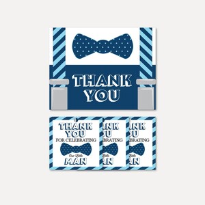 Little Man Baby Shower Dankeschön Karte und Favor Tags Vorlagen - Favor Tag Bundle, Dankeschön Karte und Favor Tag Bundle, Shower Thank You