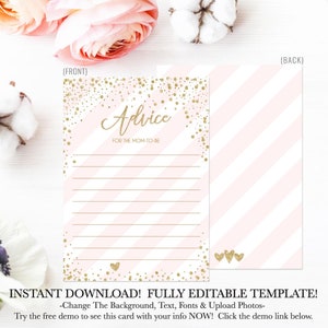 Conseils de douche de bébé et cartes de prédiction, conseils de douche de bébé pour maman, cadeau de douche de bébé pour maman, cartes de conseils pour bébé, Hadley Designs