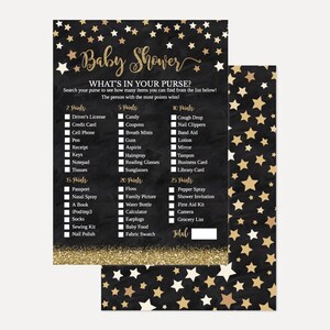 Twinkle Twinkle Little Star Baby Shower What&#39;s In Your Purse Baby Shower Game, Whats In Your Purse Game, Baby Shower Whats in Printable