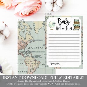 Conseils de douche de bébé et cartes de prédiction, conseils de douche de bébé pour maman, cadeau de douche de bébé pour maman, cartes de conseils pour bébé, Hadley Designs