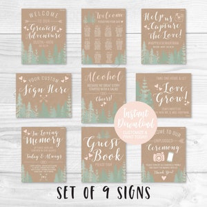 Wedding Signs Printable Bundle, Printable Wedding Sign Templates, Cheap Wedding Ceremony Signs, Wedding Printable SIgnage, Hadley Designs