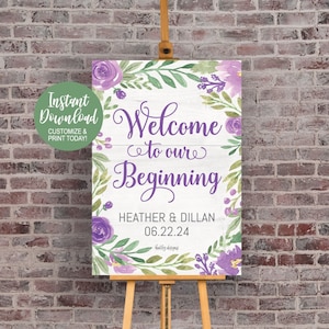Wedding Welcome Sign Printable, Welcome Signs for Wedding Reception, Editable Welcome Wedding Sign, Welcome Sign Template, Signs for Shower