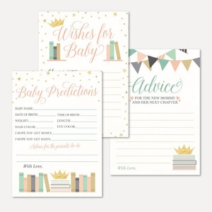 Boek Thema Baby Douche Voorspellingen, Advies en Wensen Set Sjablonen - Aandenken Bundel, Advieskaart, Oh Baby, Nou Wensen voor Baby
