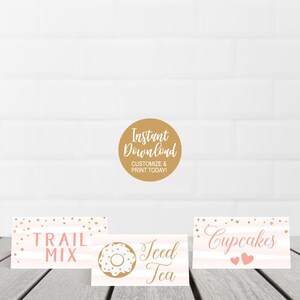 Editable Instant Download Food Label, Printable Food Label, Party Decorations Baby Shower, Printable Food Tags, Buffet Label Editable