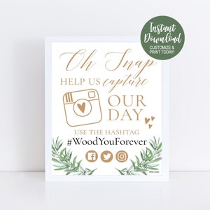 Wedding Hashtag Sign, Hashtag Poster, Cheap Wedding Sign, Wedding Day Hashtag, Editable Hashtag for Wedding, Party Hashtag Sign