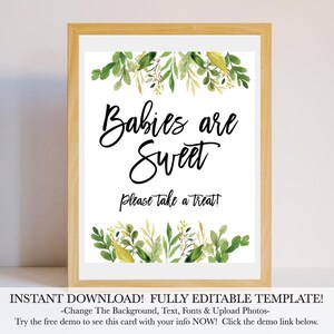 Baby Shower Babies are Sweet Sign, Baby Shower Favors Girls, Favors Signs for Baby Shower, Baby Shower Favors for Women, Favor Decoration