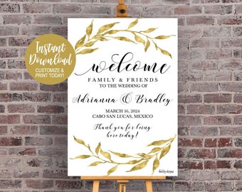 Wedding Welcome Sign Printable, Welcome Signs for Wedding Reception, Editable Welcome Wedding Sign, Welcome Sign Template, Signs for Shower