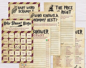 Baby Shower Game Suite, Baby Shower Game Package, Baby Shower Game Bundle, Game Set, Shower Game Kit, Bingo, Emoji Pictionary, Whats in Your