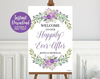 Welcome Wedding Sign, Personalized Welcome Sign, Welcome Sign Wedding, Welcome To Our Wedding Sign, Welcome To The Wedding Sign,Editable PDF