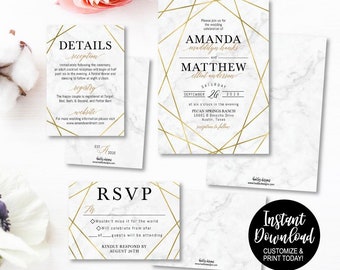 Affordable Wedding Invitations With Rsvp Cards Included Etsy