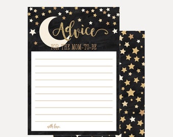 Twinkle Twinkle Little Star Baby Shower Advice Cards, Words of Wisdom Cards For Baby Shower, Advice Cards Baby Shower, Baby Advice