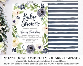 Invito per baby shower ragazza stampabile, Invito per baby shower, Invito per baby shower stampabile, Invito per baby shower ragazza