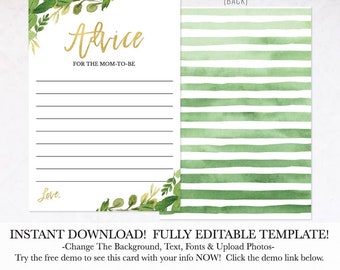 Babyshoweradvies afdrukbaar, advieskaart voor nieuwe moeders, advieskaarten downloaden, afdrukbare advieskaarten, direct downloaden, digitaal downloaden