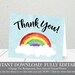 Printable Rainbow Thank You Card Template, DIY Thank You Card, Kids ...