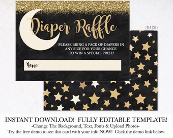 Winkle Twinkle Kleiner Stern Windel Tombola Ticket druckbare, Windel Tombola sofortiger Download, Tombola Junge, Windel Tombola Mädchen Vorlage