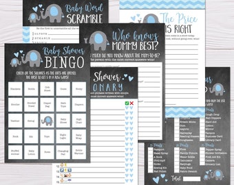 Baby Shower Game Suite, Baby Shower Game Package, Baby Shower Game Bundle, Game Set, Shower Game Kit, Bingo, Emoji Pictionary, Whats in Your