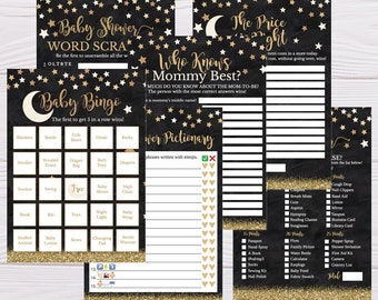 Baby Shower Game Suite, Baby Shower Game Package, Baby Shower Game Bundle, Game Set, Shower Game Kit, Bingo, Emoji Pictionary, Whats in Your