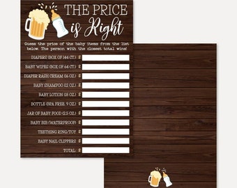 A Baby Is Brewing  Baby Shower The Price Is Right Game Template - Baby Shower The Price Is Right Game, Baby Shower Game Printable