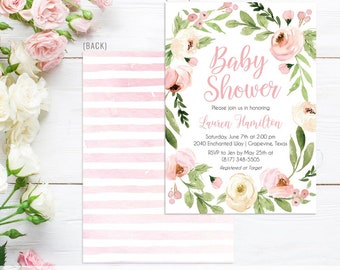 baby shower invitation girl etsy
