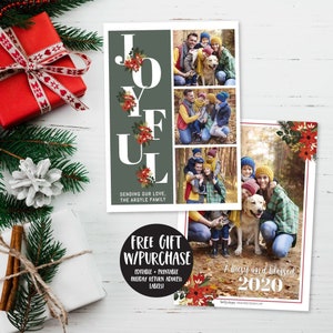 Christmas Photo Card, Rustic Photo Christmas Card, Personalized Editable Christmas Card, Holiday Cards Printables, Family Greeting Card, DIY