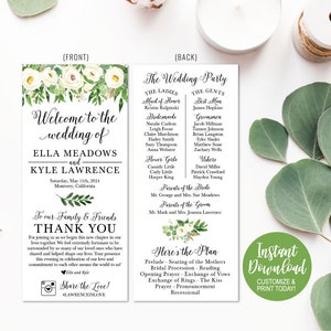 Printable Wedding Programs Download, Wedding Program Layout Design ...
