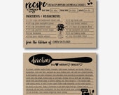 Recipe Card Template -Recipe Cards Printable, Recipe Card Editable, Bridal Shower Printable Recipe Card, 4x6 Recipe Card, Bridal Recipe Card
